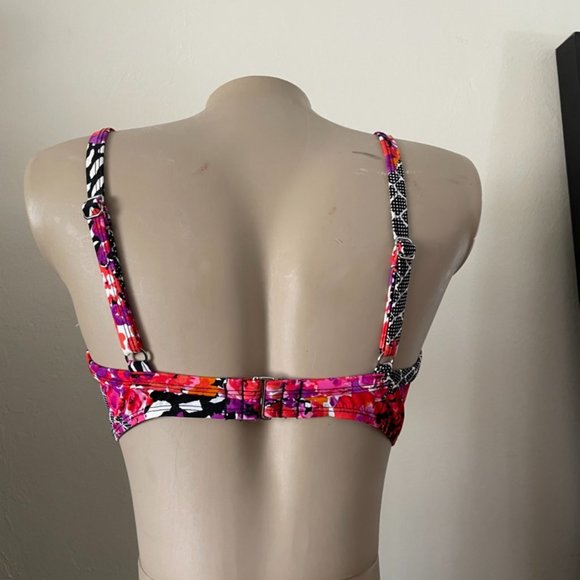Animal Print Floral Bikini Top - Picture 3 of 4